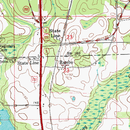 Topographic Map of Rambo, FL