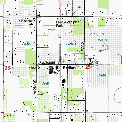 Topographic Map of Redland, FL