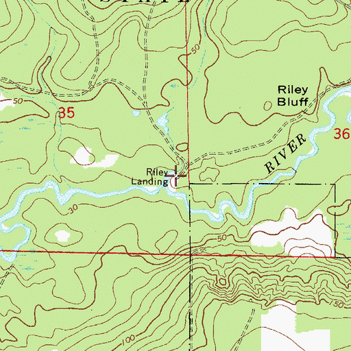 Topographic Map of Riley Landing, FL
