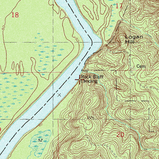 Topographic Map of Rock Bluff Landing, FL