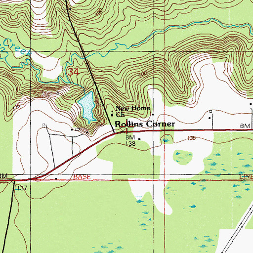 Topographic Map of Rollins Corner, FL