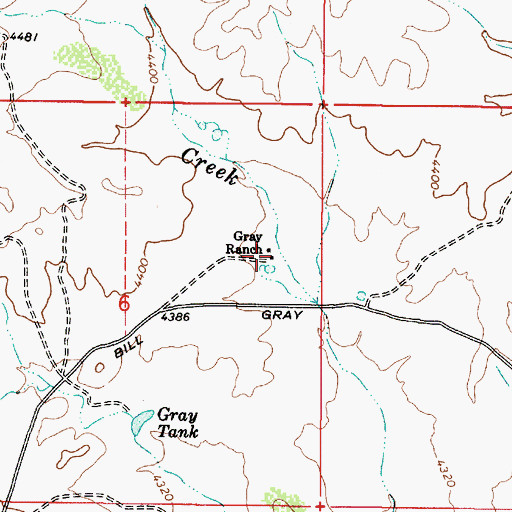 Topographic Map of Gray Ranch, AZ