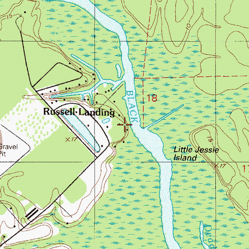 Topographic Map of Russell Landing, FL