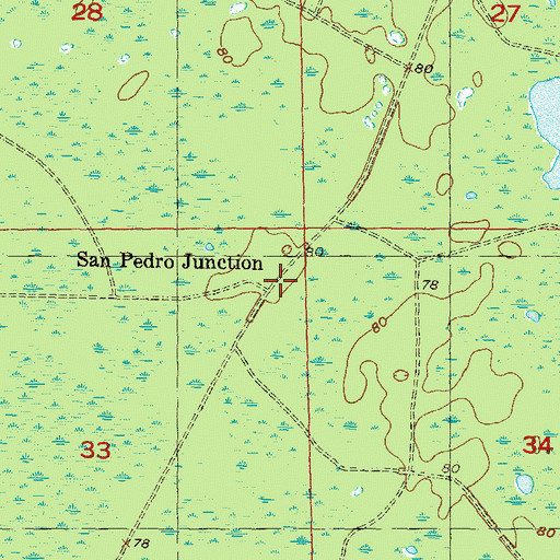 Topographic Map of San Pedro Junction, FL