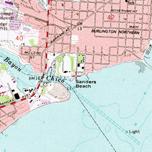 Topographic Map of Sanders Beach, FL