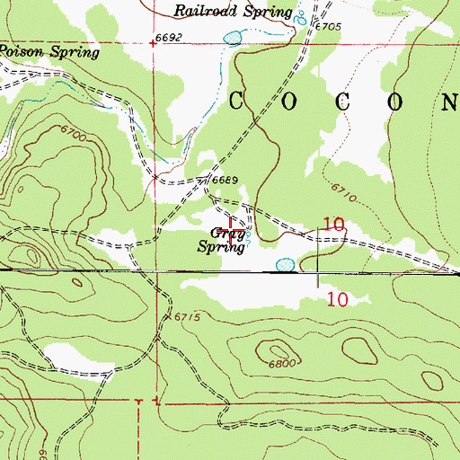 Topographic Map of Gray Spring, AZ