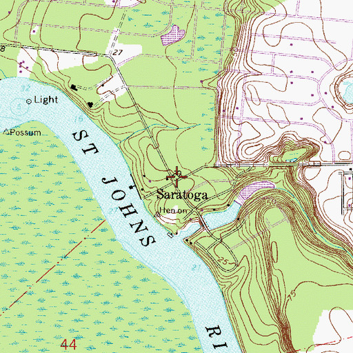 Topographic Map of Saratoga, FL