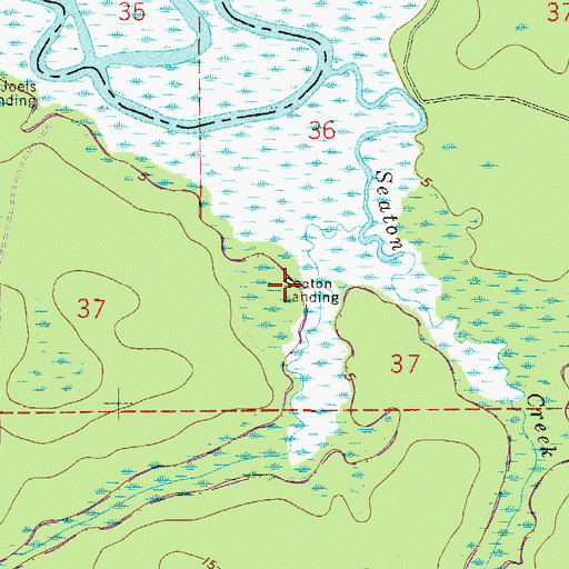 Topographic Map of Seaton Landing, FL