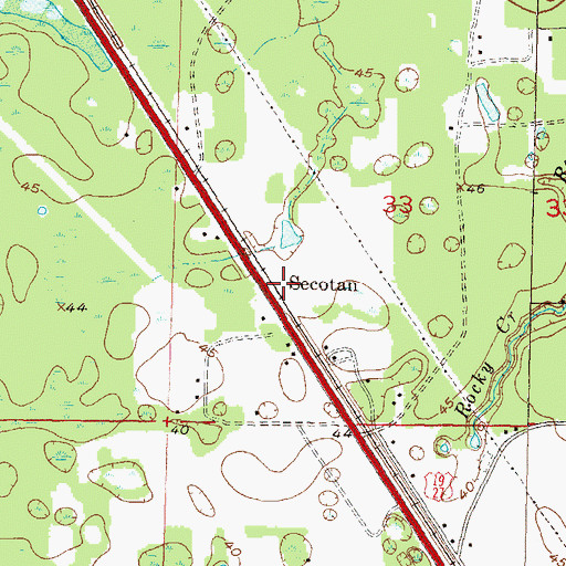 Topographic Map of Secotan, FL
