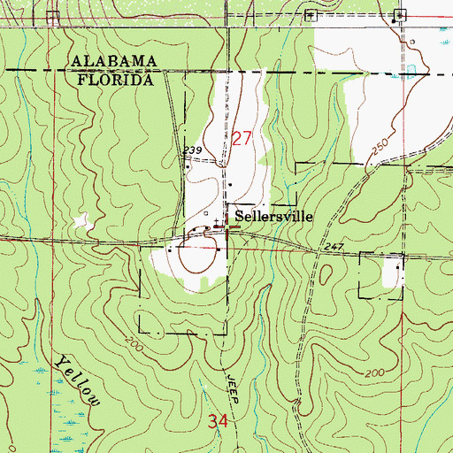 Topographic Map of Sellersville, FL