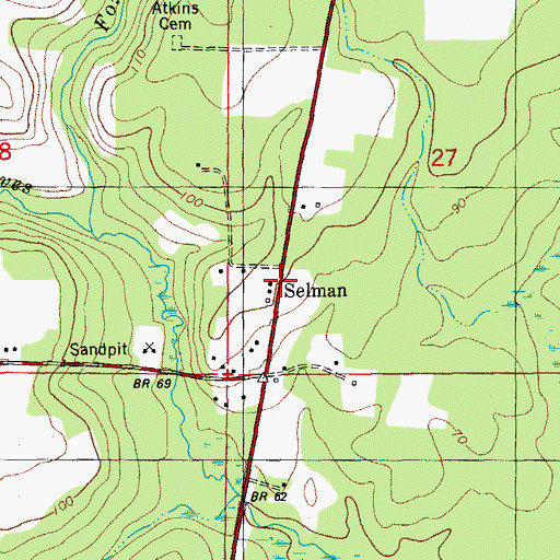 Topographic Map of Selman, FL