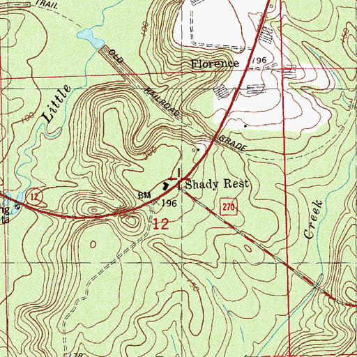 Topographic Map of Shady Rest, FL