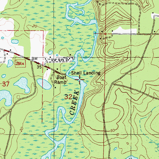 Topographic Map of Shell Ferry Landing, FL