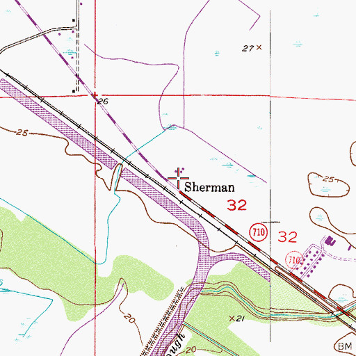 Topographic Map of Sherman, FL