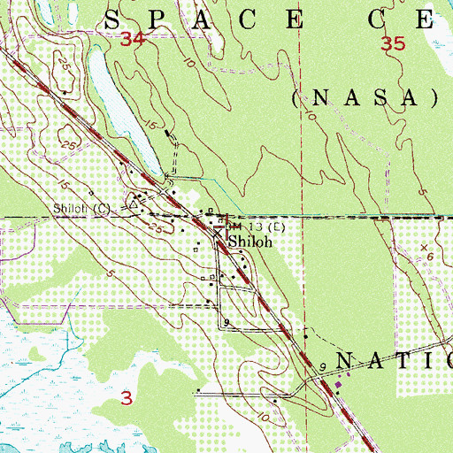 Topographic Map of Shiloh, FL