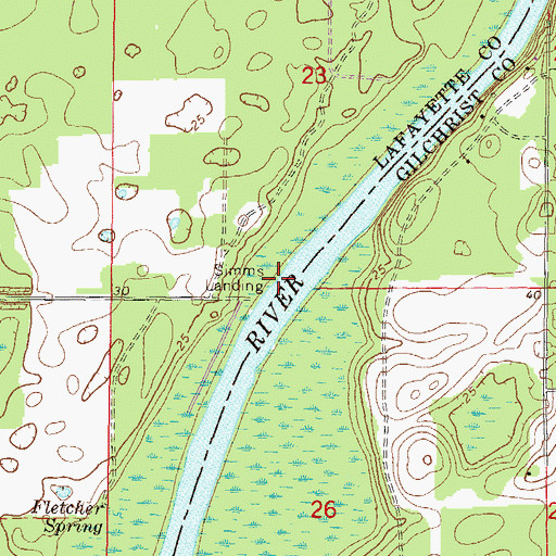 Topographic Map of Simms Landing, FL