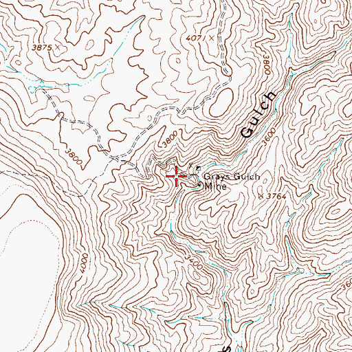 Topographic Map of Grays Gulch Mine, AZ