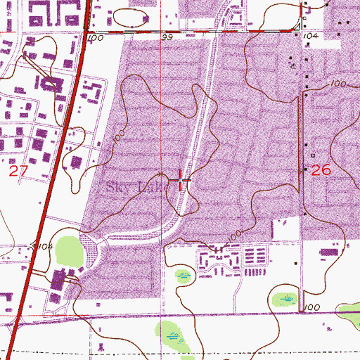Topographic Map of Sky Lake, FL