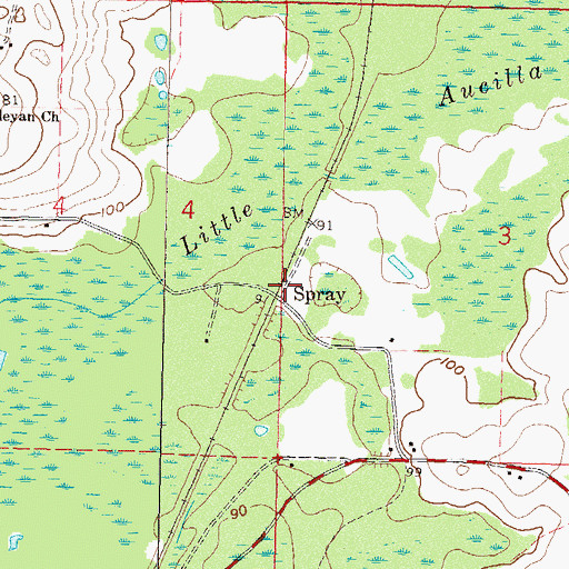 Topographic Map of Spray, FL