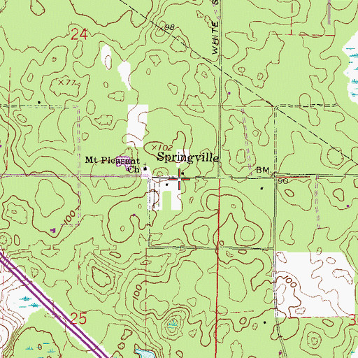 Topographic Map of Springville, FL