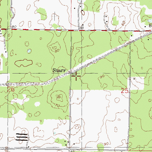 Topographic Map of Starr, FL