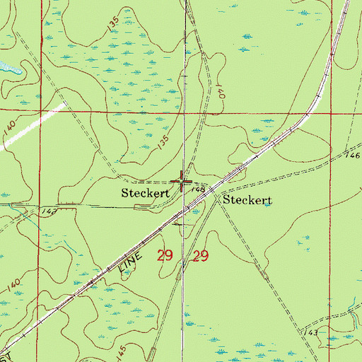 Topographic Map of Steckert, FL