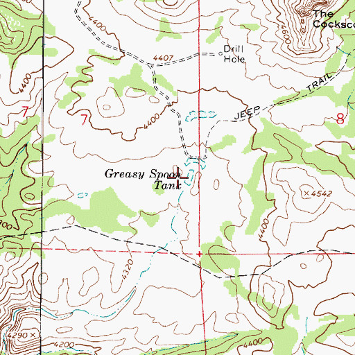 Topographic Map of Greasy Spoon Tank, AZ