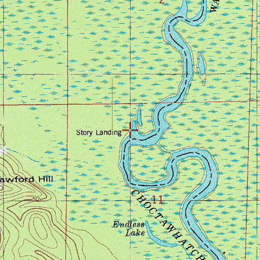 Topographic Map of Story Landing, FL