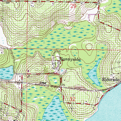 Topographic Map of Sunnyside, FL