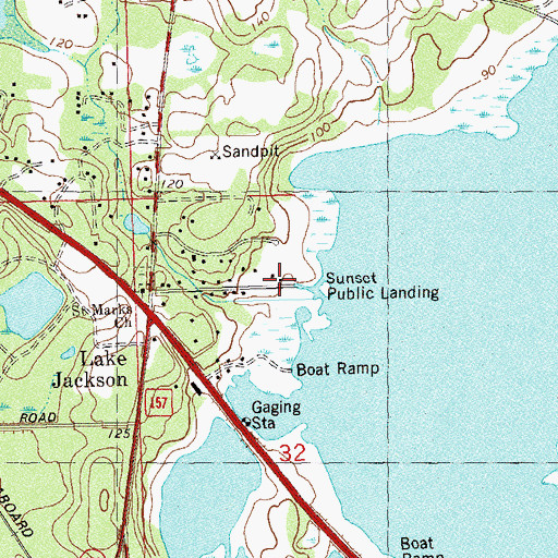Topographic Map of Sunset Public Landing, FL
