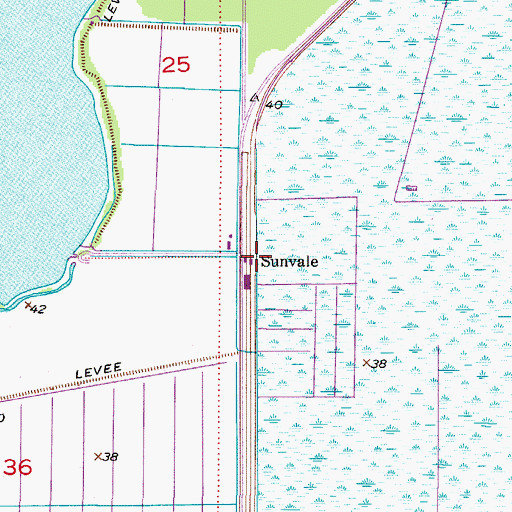 Topographic Map of Sunvale, FL