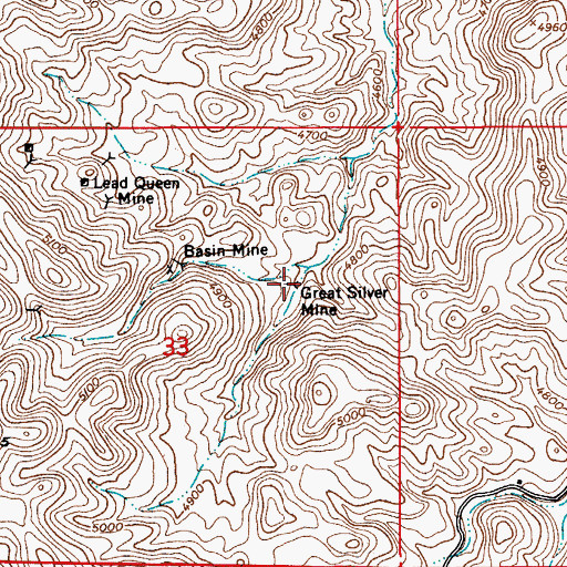 Topographic Map of Great Silver Mine, AZ