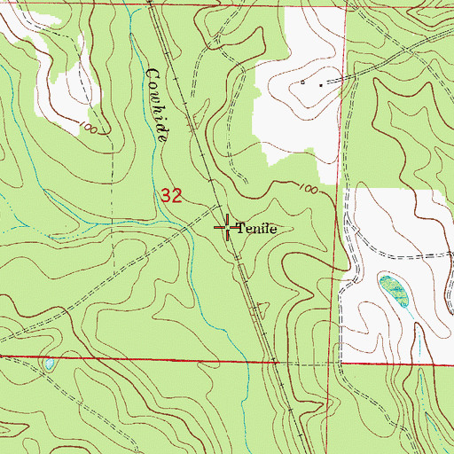Topographic Map of Tenile, FL
