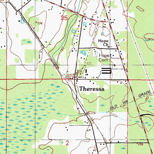 Topographic Map of Theressa, FL
