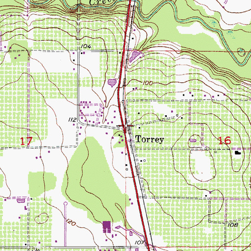 Topographic Map of Torrey, FL