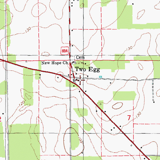 Topographic Map of Two Egg, FL