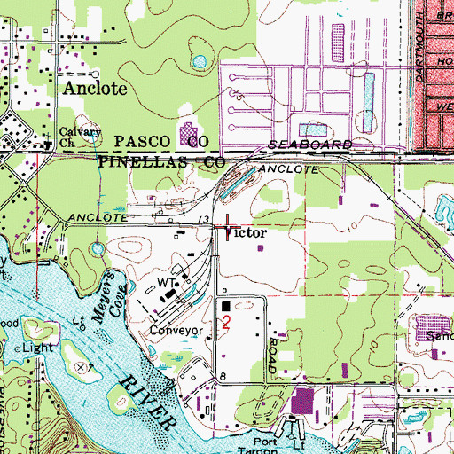 Topographic Map of Victor, FL