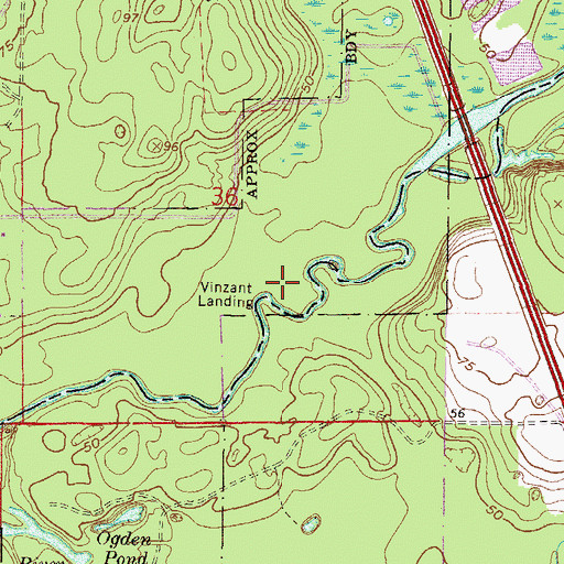 Topographic Map of Vinzant Landing, FL