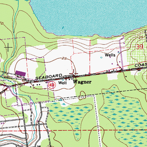 Topographic Map of Wagner, FL
