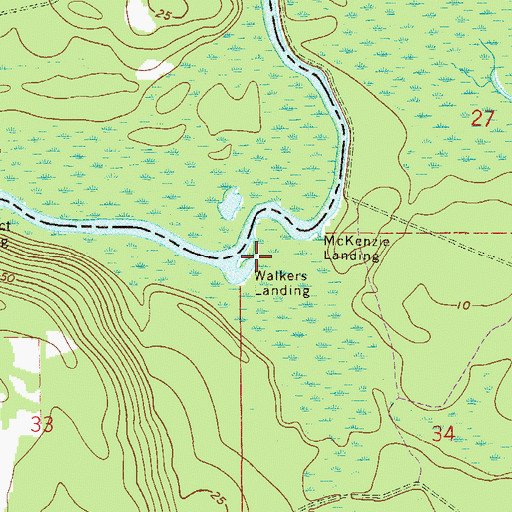 Topographic Map of Walkers Landing, FL