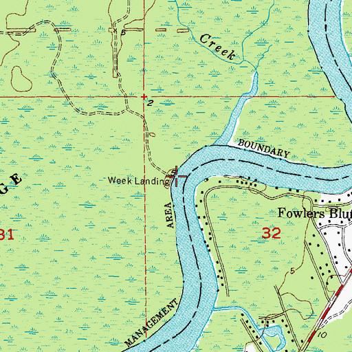 Topographic Map of Week Landing, FL