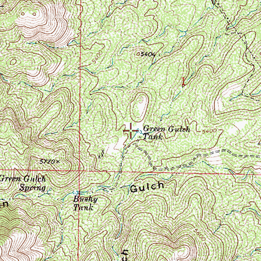 Topographic Map of Green Gulch Tank, AZ