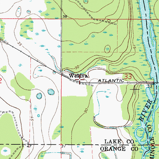 Topographic Map of Wekiva, FL
