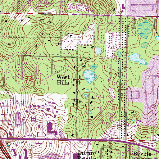 Topographic Map of West Hills, FL