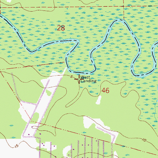 Topographic Map of West Landing, FL