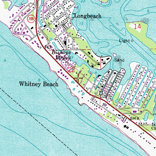 Topographic Map of Whitney Beach, FL