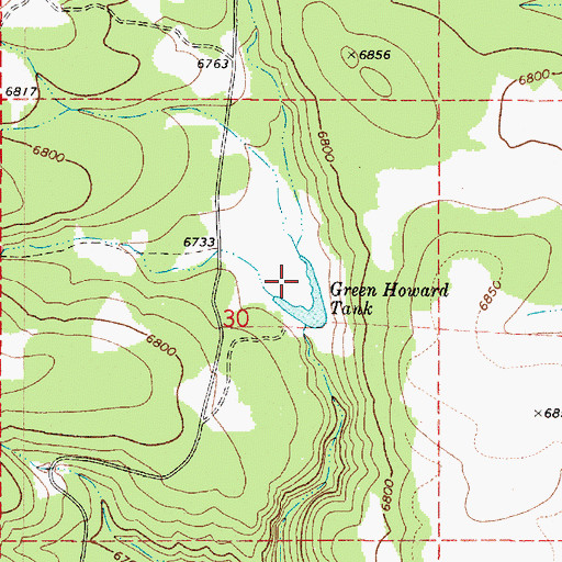 Topographic Map of Green Howard Tank, AZ