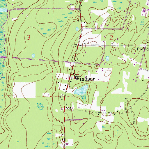 Topographic Map of Windsor, FL