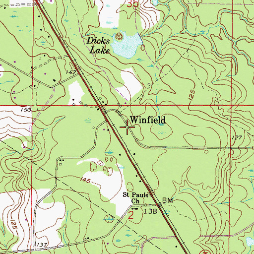 Topographic Map of Winfield, FL
