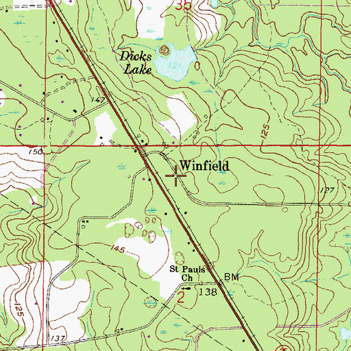 Topographic Map of Winfield, FL